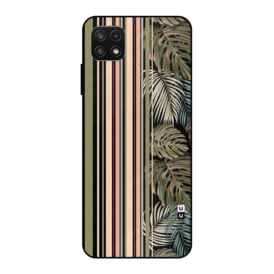 Visual Art Leafs Metal Back Case for Galaxy A22 5G