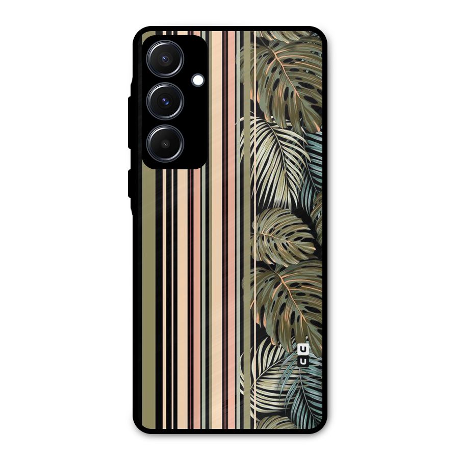 Visual Art Leafs Metal Back Case for Galaxy A55