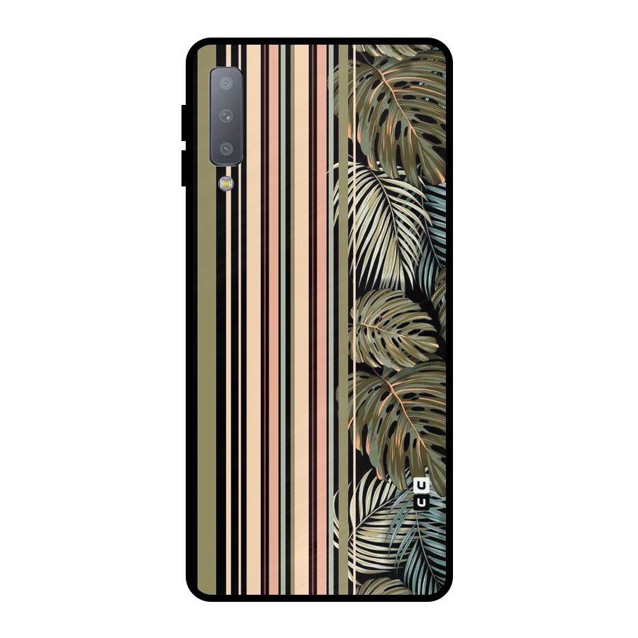 Visual Art Leafs Metal Back Case for Galaxy A7 (2018)