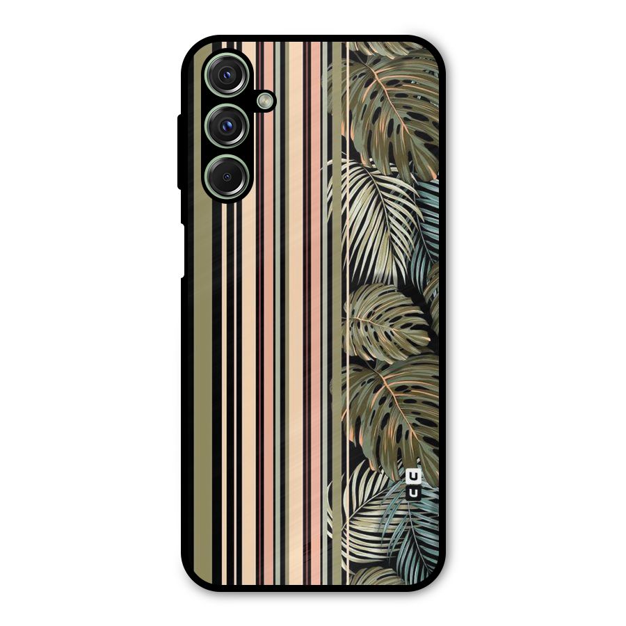 Visual Art Leafs Metal Back Case for Galaxy F34