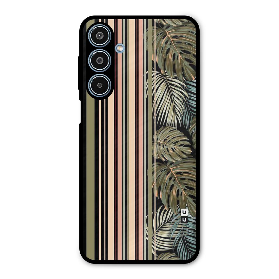 Visual Art Leafs Metal Back Case for Galaxy M35