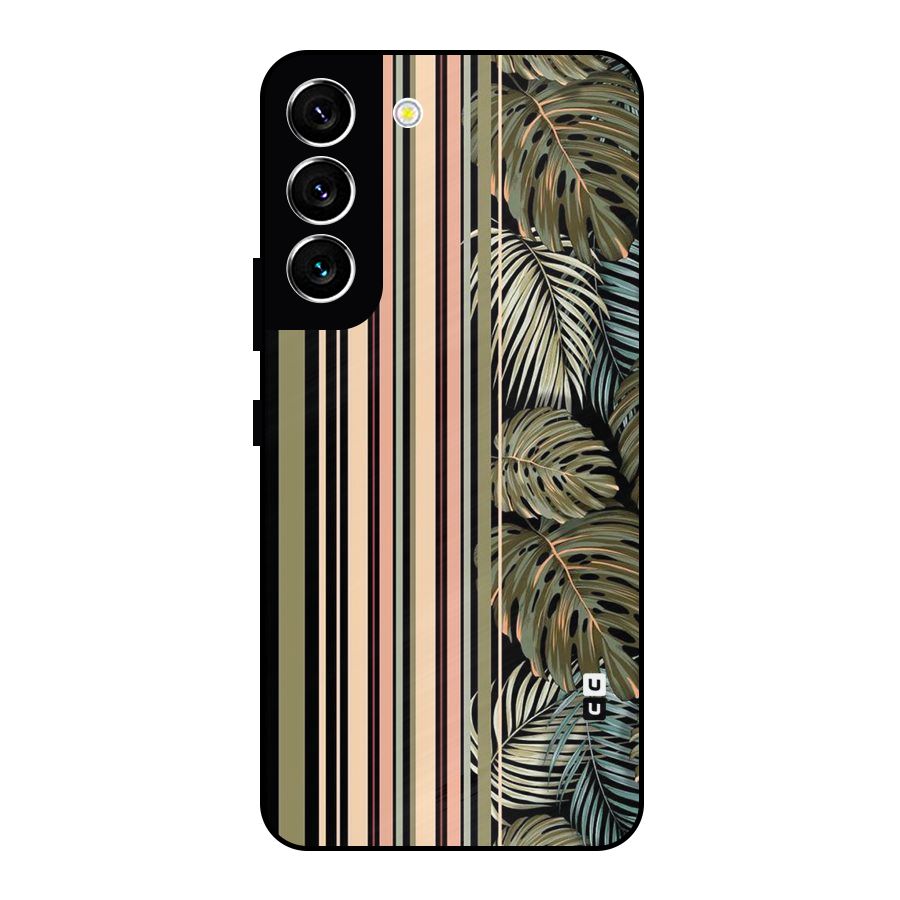Visual Art Leafs Metal Back Case for Galaxy S22 5G