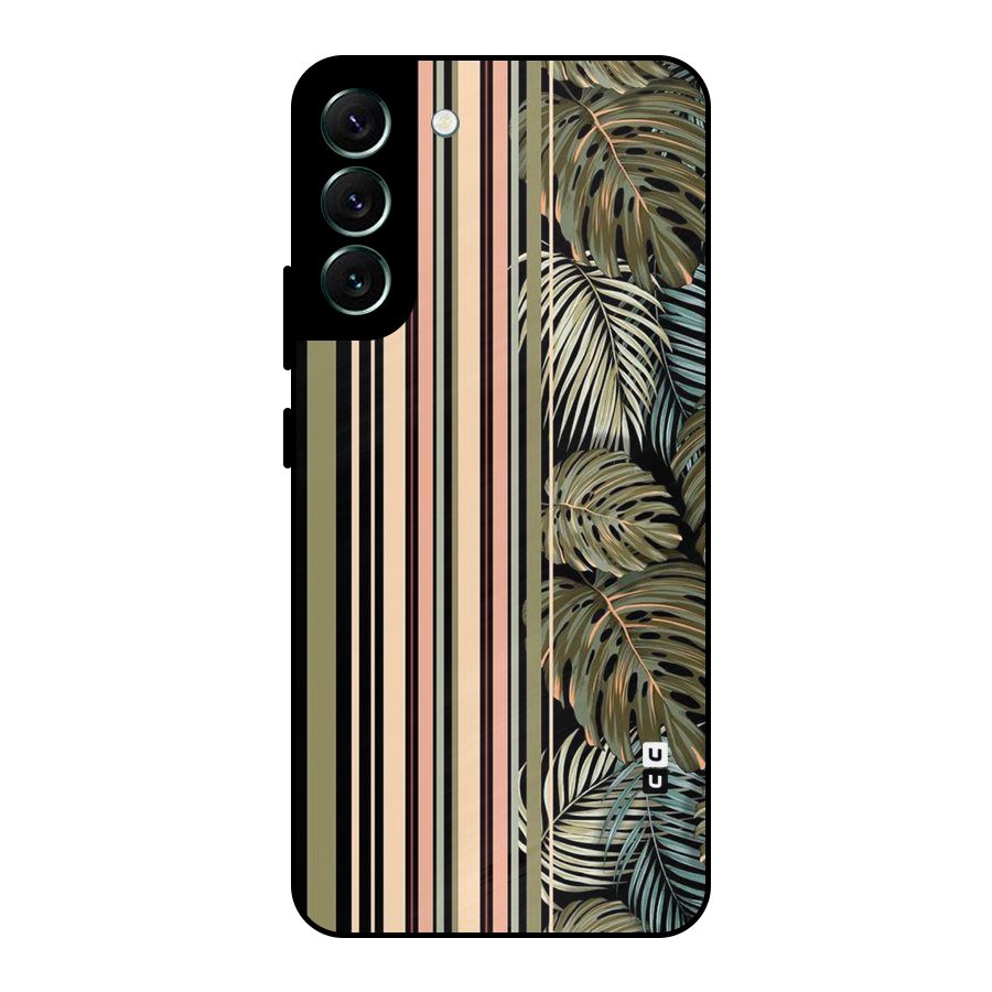 Visual Art Leafs Metal Back Case for Galaxy S22 Plus 5G