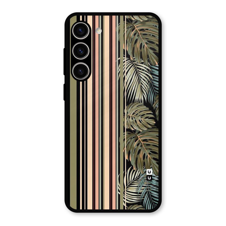 Visual Art Leafs Metal Back Case for Galaxy S23 Plus