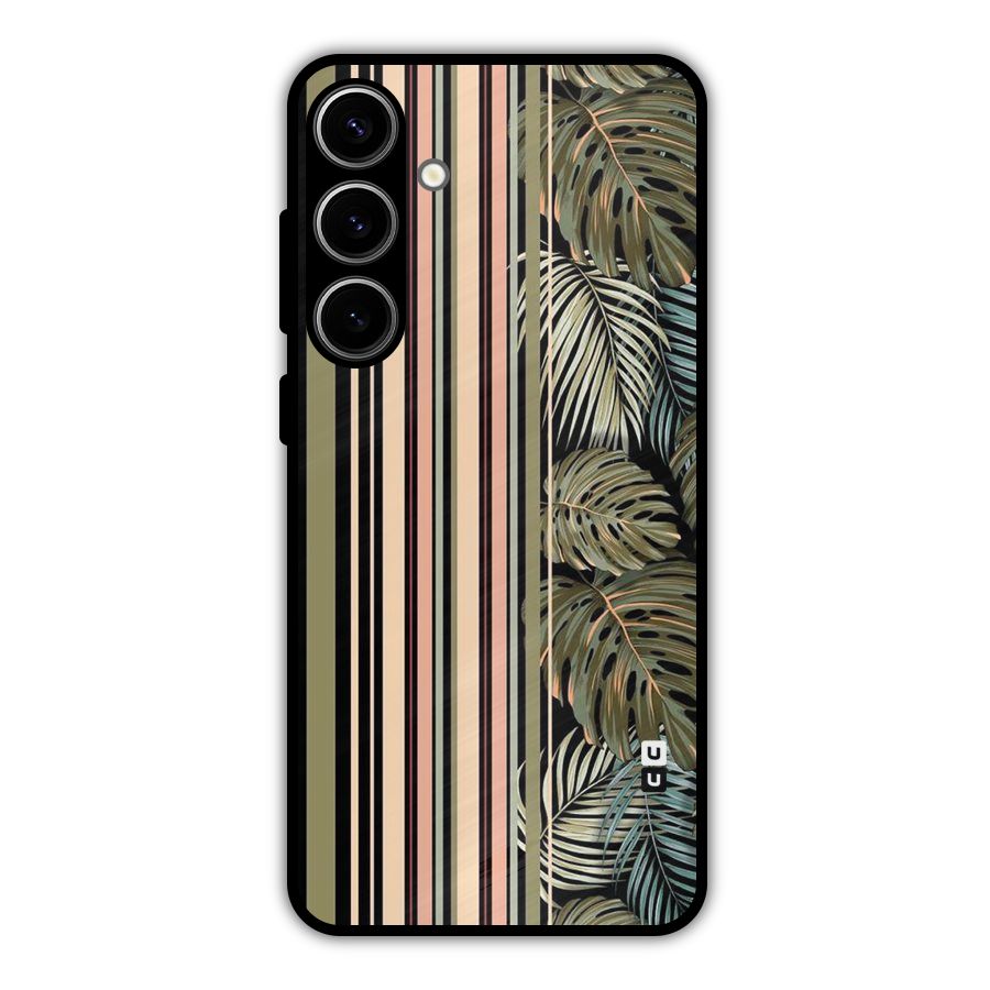 Visual Art Leafs Metal Back Case for Galaxy S24 Plus