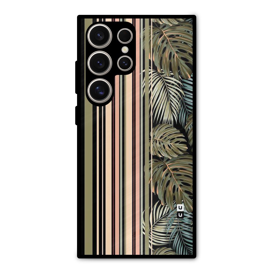Visual Art Leafs Metal Back Case for Galaxy S24 Ultra