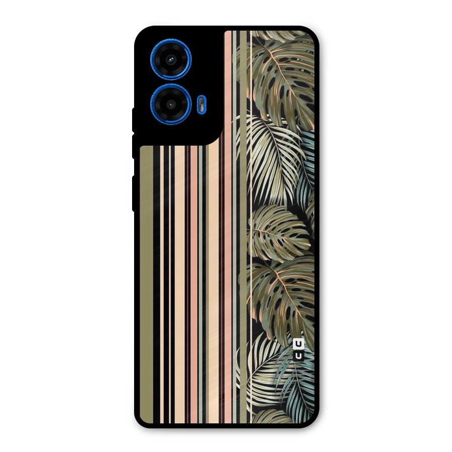Visual Art Leafs Metal Back Case for Moto G45