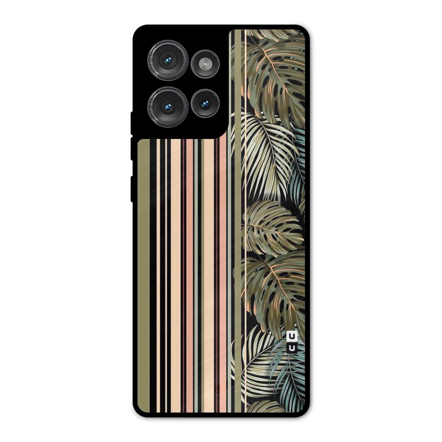 Visual Art Leafs Metal Back Case for Motorola Edge 50