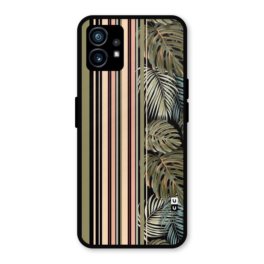 Visual Art Leafs Metal Back Case for Nothing Phone 1