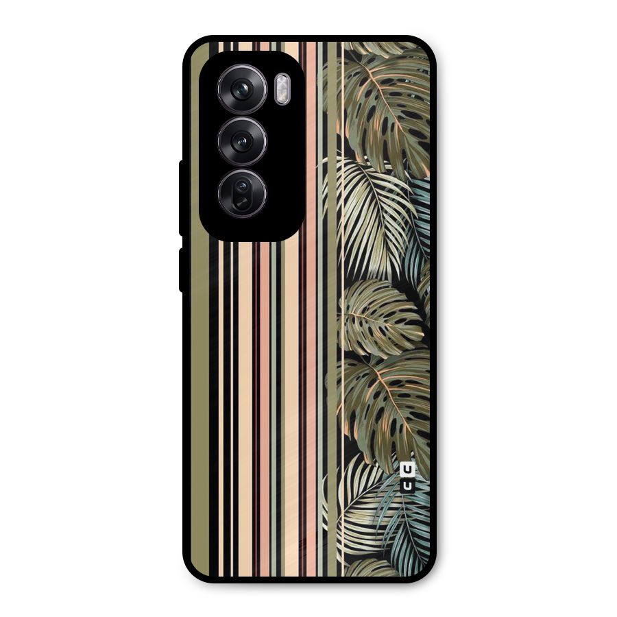 Visual Art Leafs Metal Back Case for Oppo Reno12 Pro