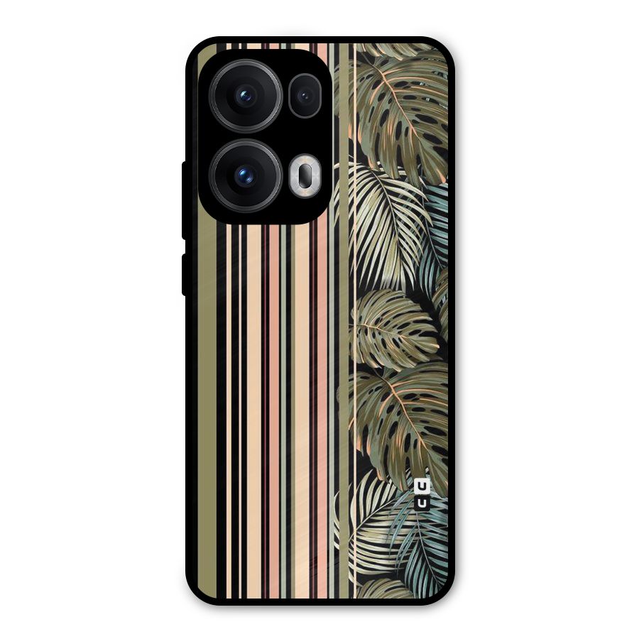 Visual Art Leafs Metal Back Case for Oppo Reno13 Pro