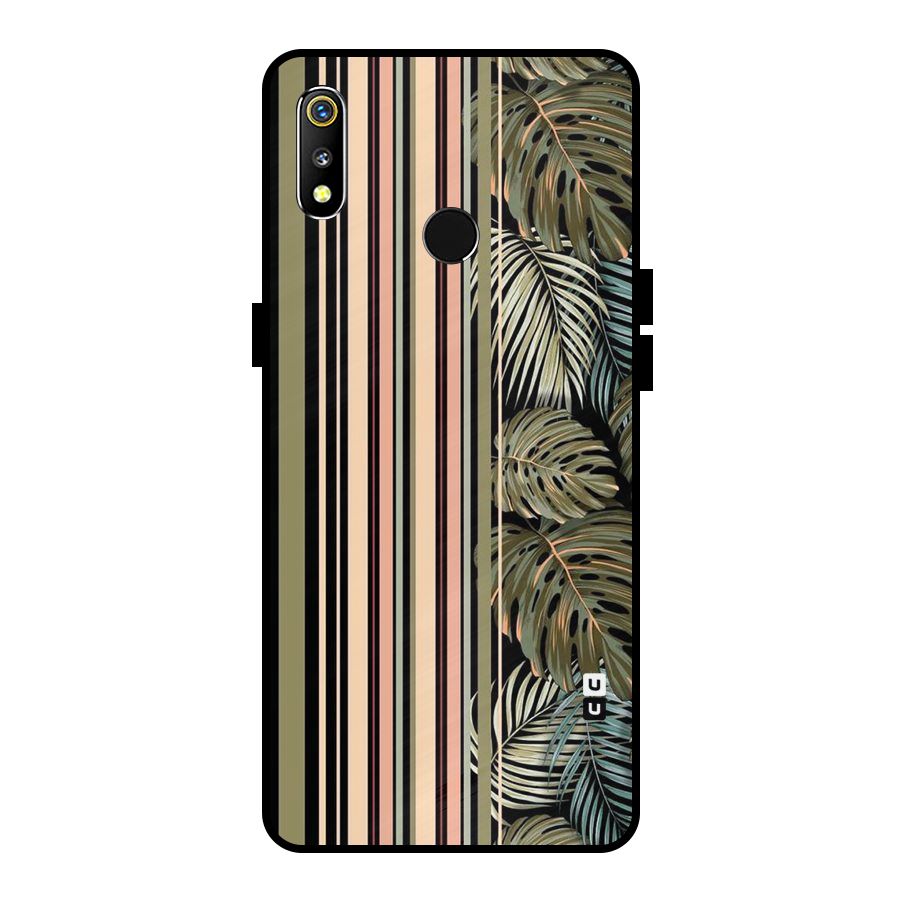 Visual Art Leafs Metal Back Case for Realme 3i