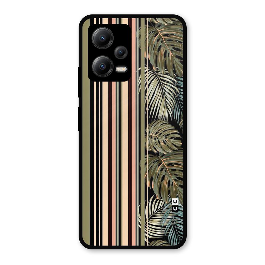 Visual Art Leafs Metal Back Case for Redmi Note 12 5G