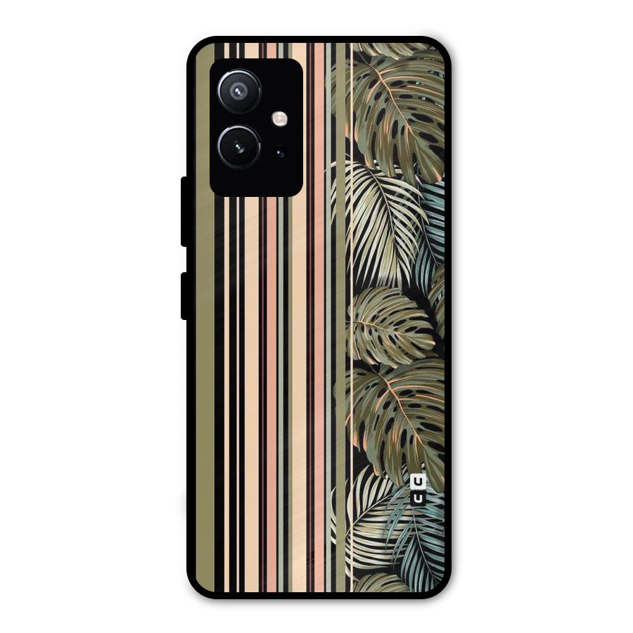 Visual Art Leafs Metal Back Case for Vivo T1 5G