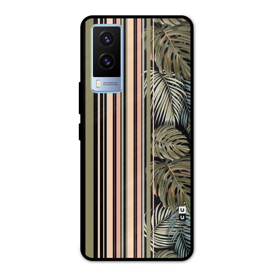 Visual Art Leafs Metal Back Case for Vivo V21e 5G