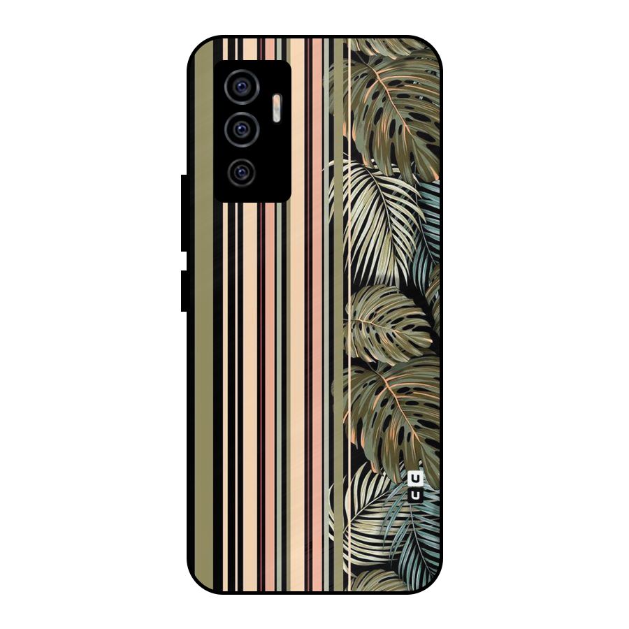 Visual Art Leafs Metal Back Case for Vivo V23e