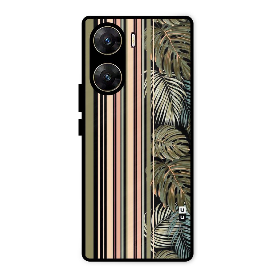Visual Art Leafs Metal Back Case for Vivo V29e