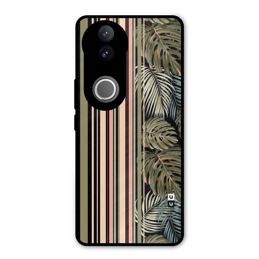 Visual Art Leafs Metal Back Case for Vivo V50e
