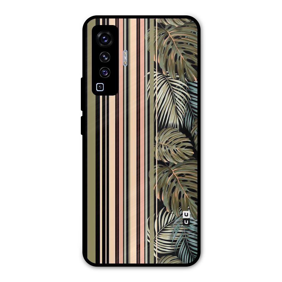 Visual Art Leafs Metal Back Case for Vivo X50