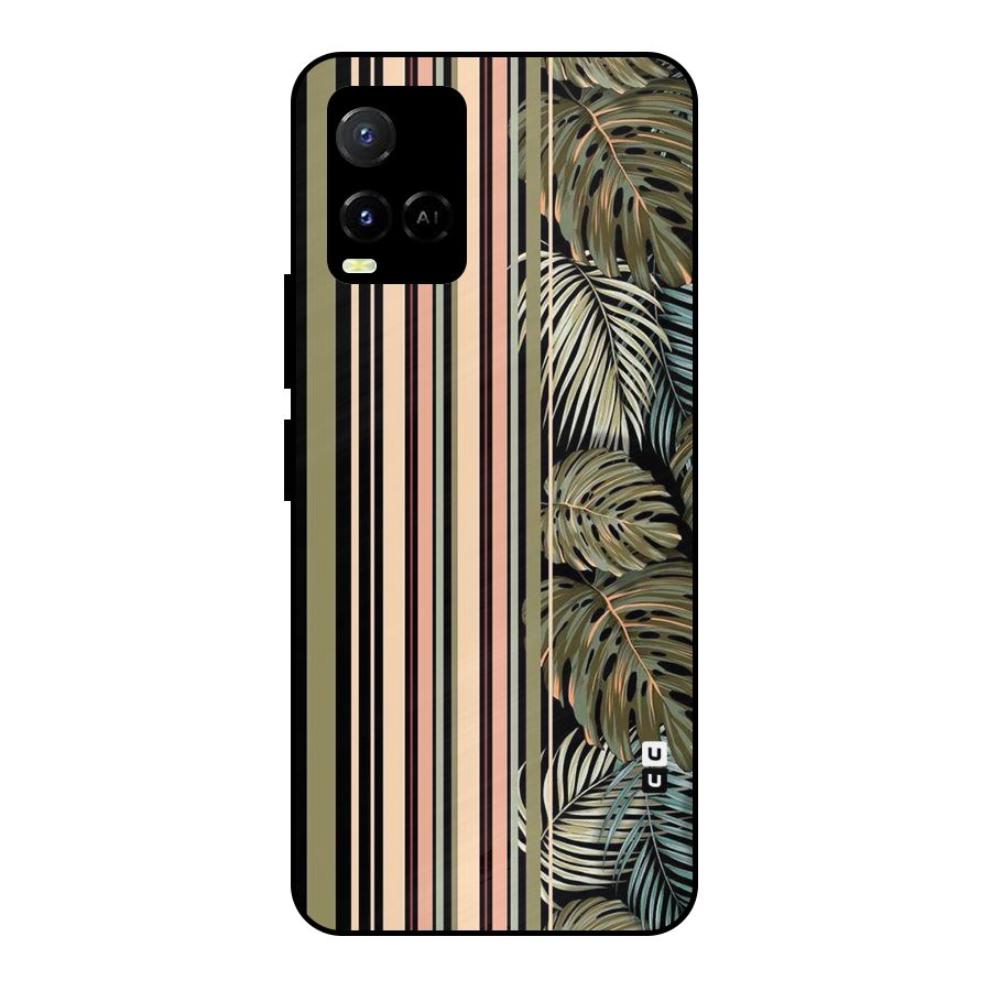 Visual Art Leafs Metal Back Case for Vivo Y21