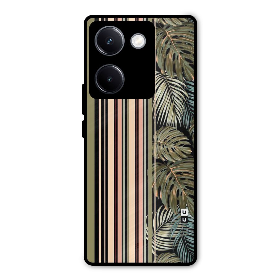 Visual Art Leafs Metal Back Case for Vivo Y300 Plus