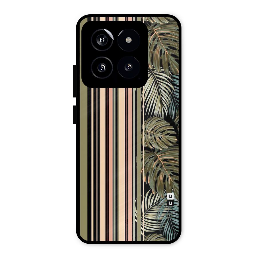 Visual Art Leafs Metal Back Case for Xiaomi 14
