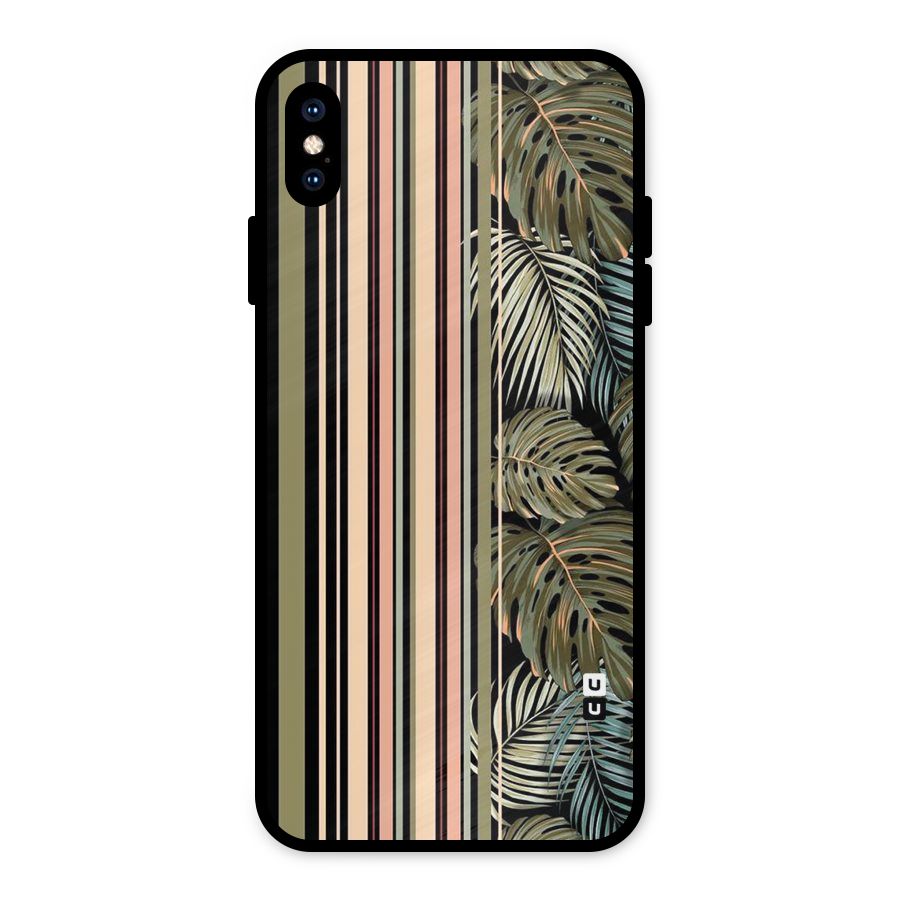 Visual Art Leafs Metal Back Case for iPhone XS Max