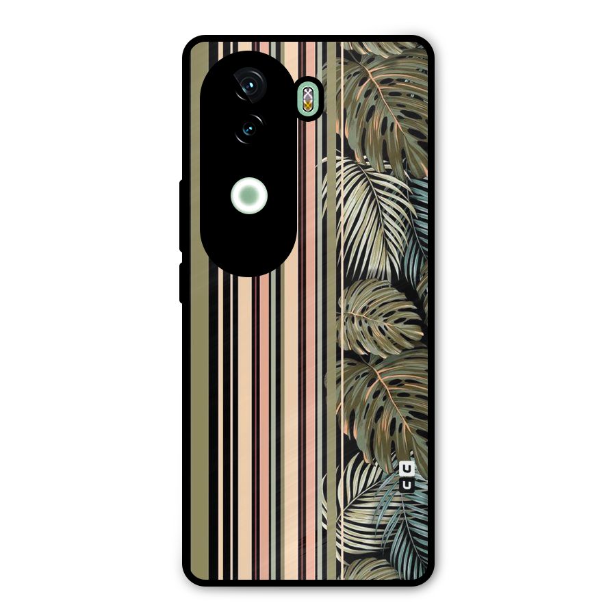 Visual Art Leafs Metal Back Case for iQOO Z9s