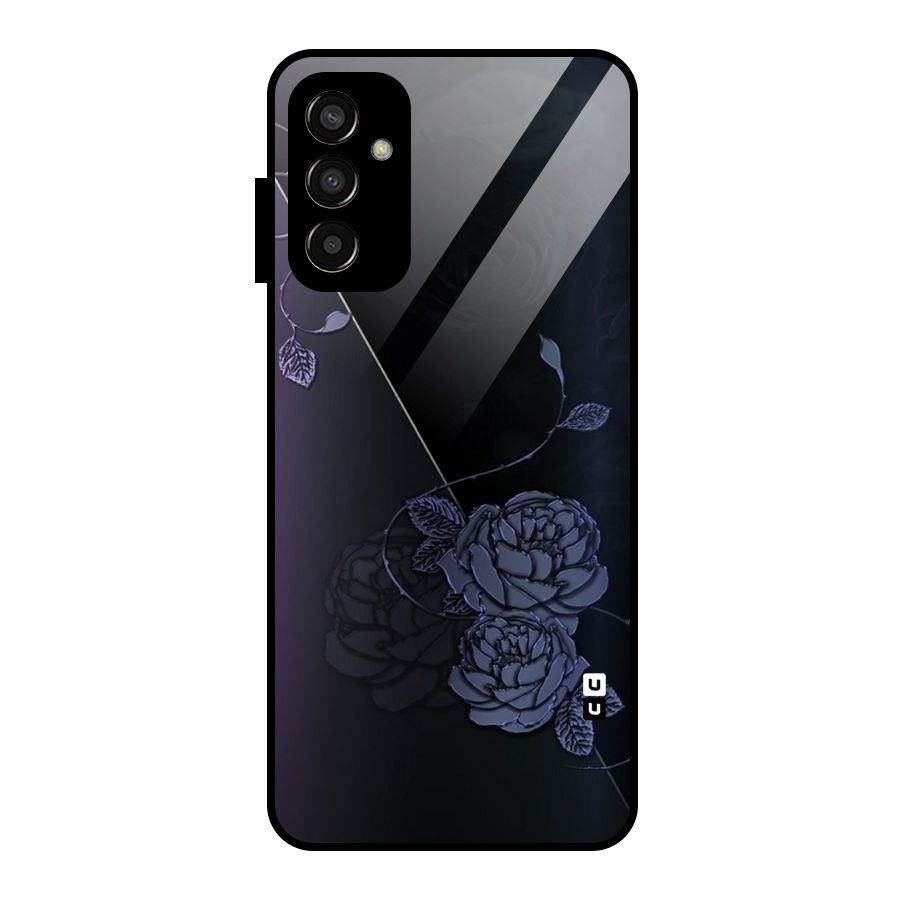 Voilet Floral Design Glass Back Case for Galaxy F13