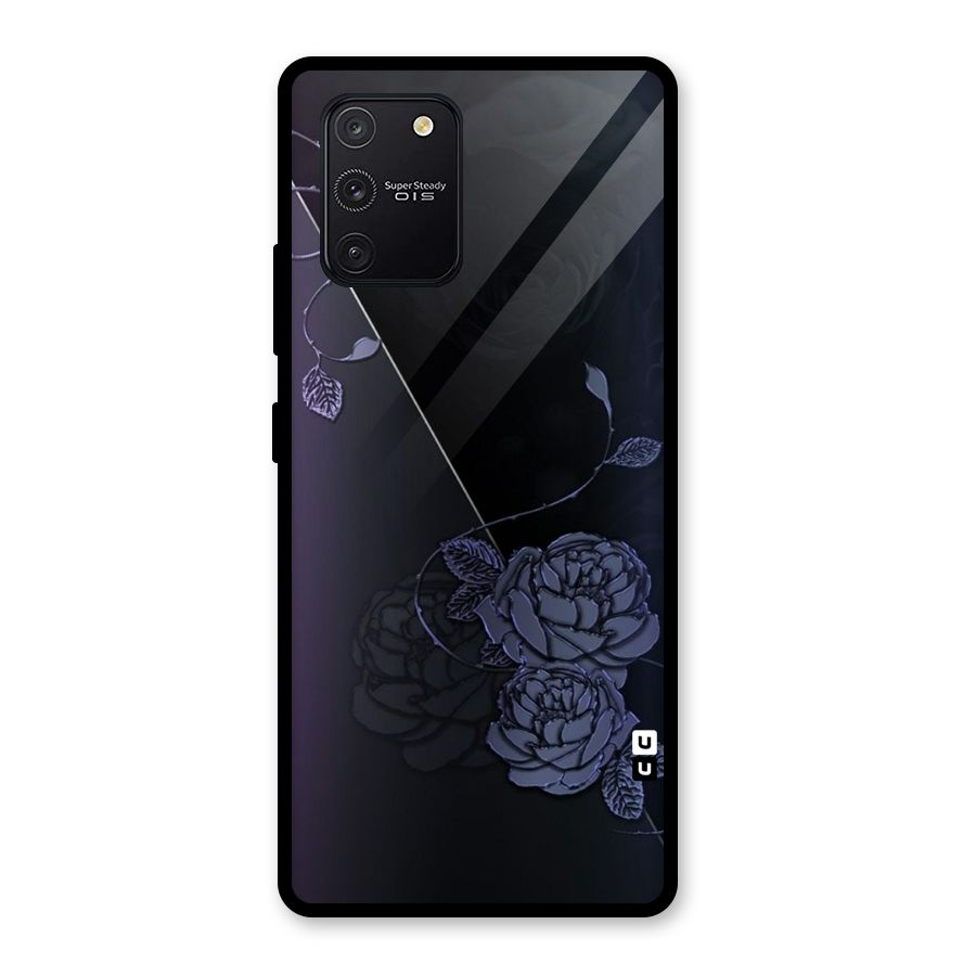 Voilet Floral Design Glass Back Case for Galaxy S10 Lite