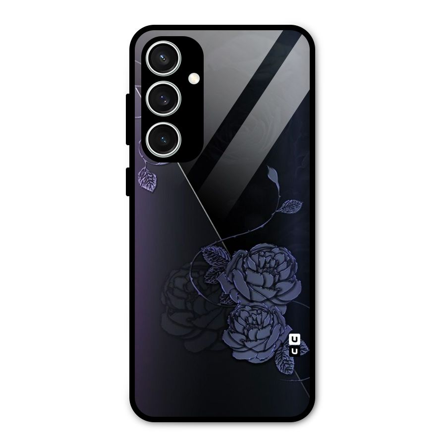 Voilet Floral Design Glass Back Case for Galaxy S23 FE