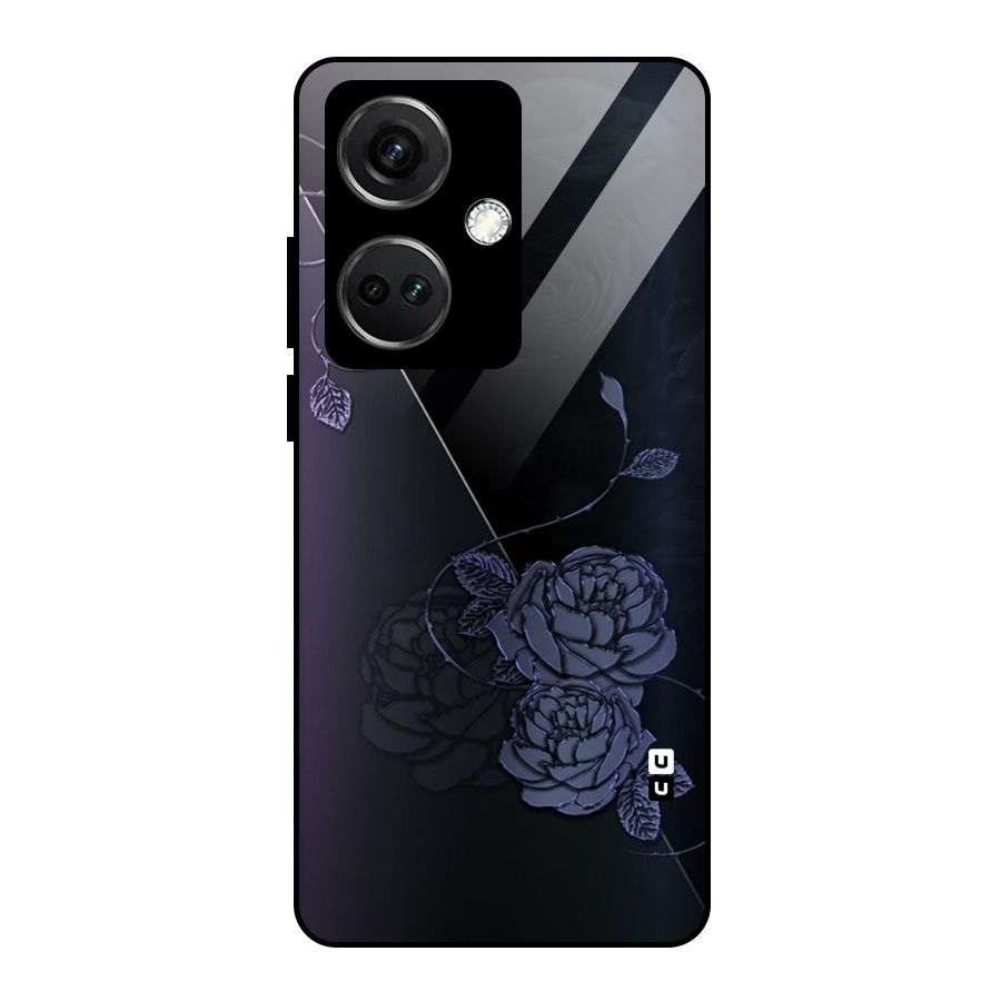 Voilet Floral Design Glass Back Case for OnePlus Nord CE 3 5G