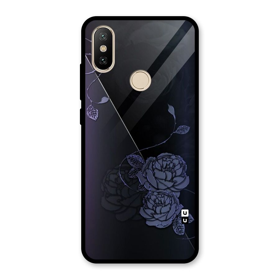 Voilet Floral Design Glass Back Case for Redmi A2