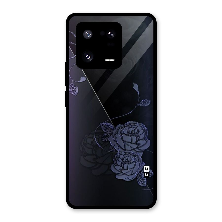 Voilet Floral Design Glass Back Case for Xiaomi 13 Pro