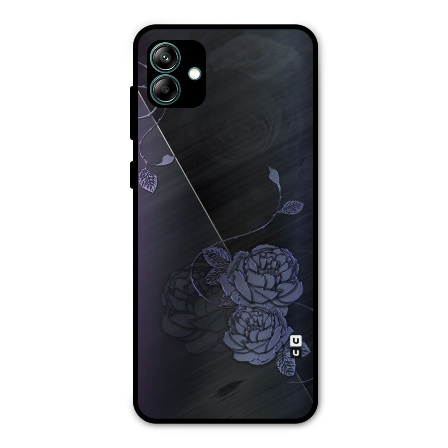 Voilet Floral Design Metal Back Case for Galaxy A04