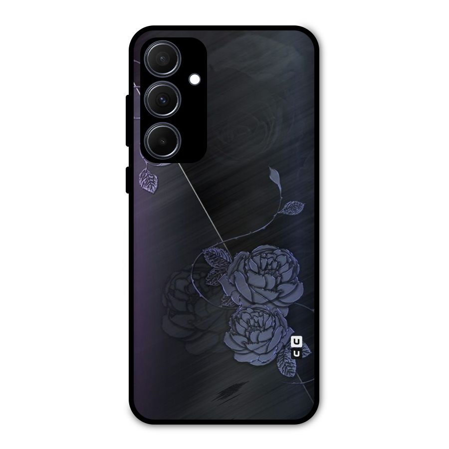 Voilet Floral Design Metal Back Case for Galaxy A35