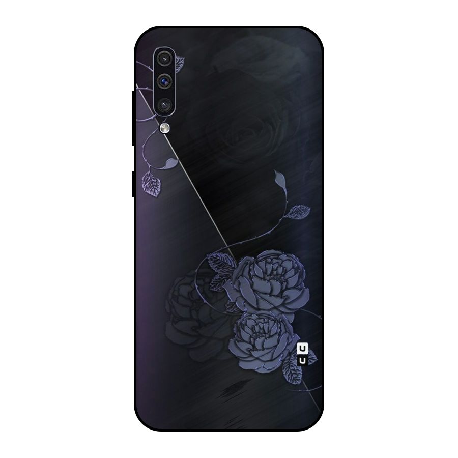 Voilet Floral Design Metal Back Case for Galaxy A50s