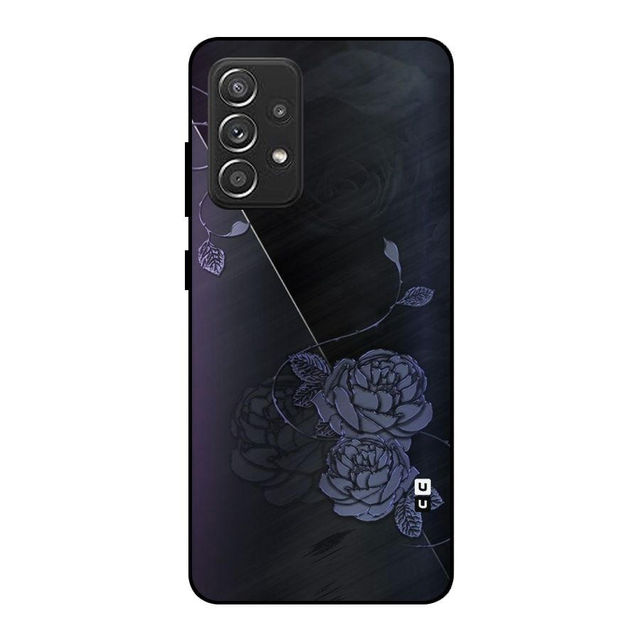 Voilet Floral Design Metal Back Case for Galaxy A52s 5G