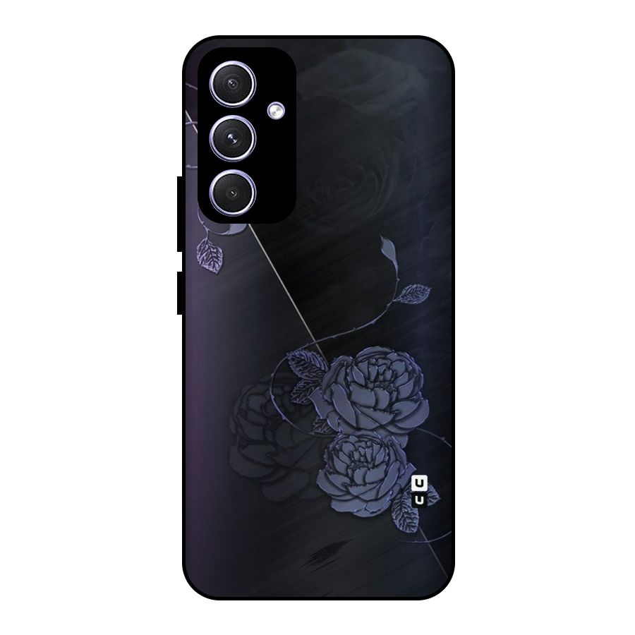 Voilet Floral Design Metal Back Case for Galaxy A54