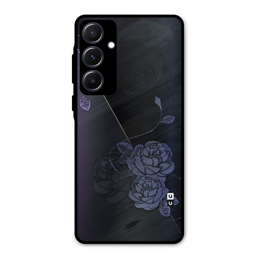 Voilet Floral Design Metal Back Case for Galaxy A55