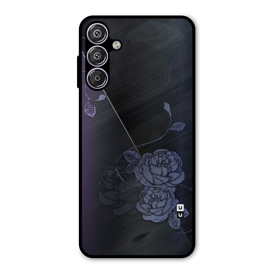 Voilet Floral Design Metal Back Case for Galaxy F15