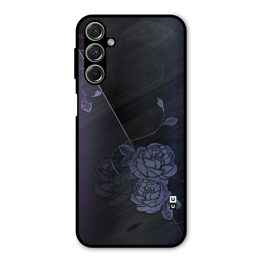 Voilet Floral Design Metal Back Case for Galaxy F34