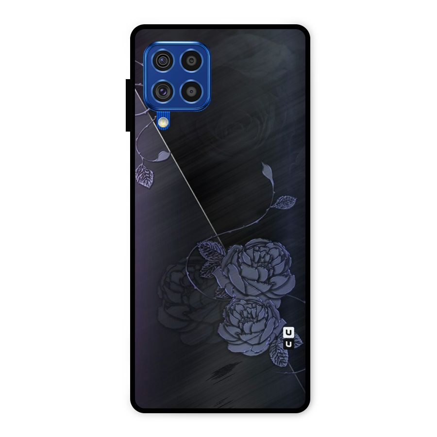Voilet Floral Design Metal Back Case for Galaxy F62