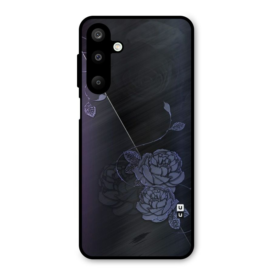 Voilet Floral Design Metal Back Case for Galaxy M16