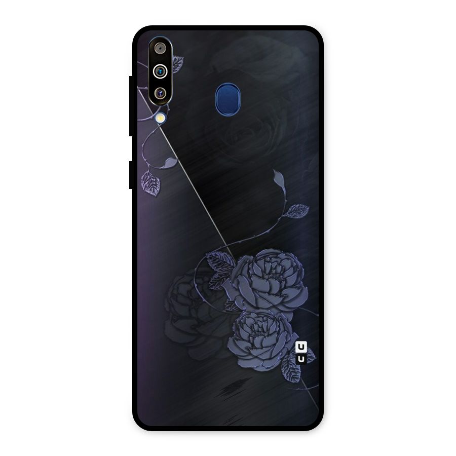 Voilet Floral Design Metal Back Case for Galaxy M30
