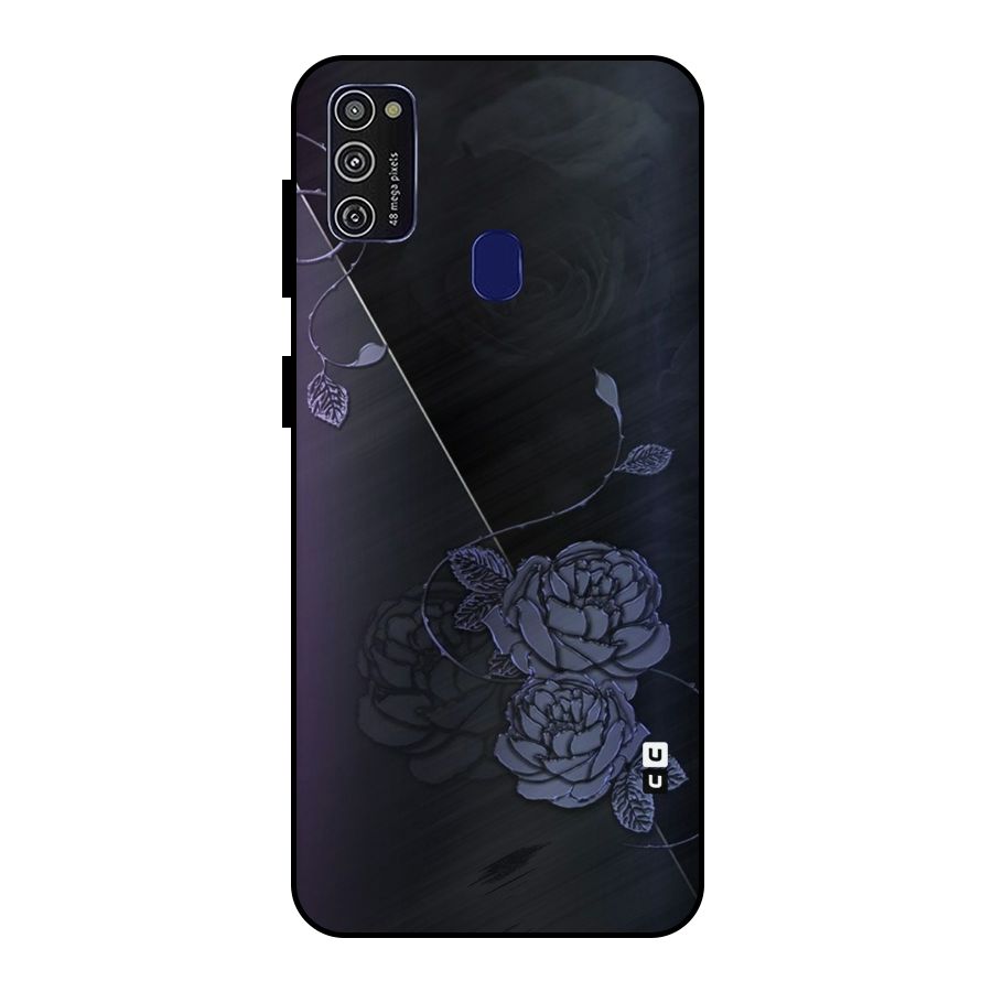 Voilet Floral Design Metal Back Case for Galaxy M30s