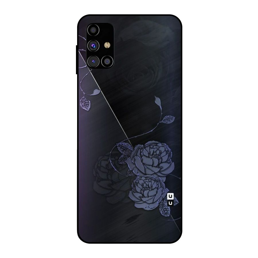 Voilet Floral Design Metal Back Case for Galaxy M31s