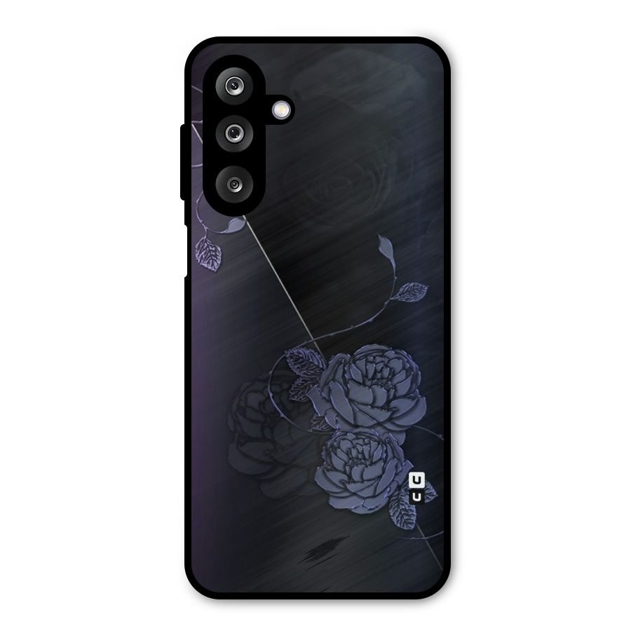 Voilet Floral Design Metal Back Case for Galaxy M36
