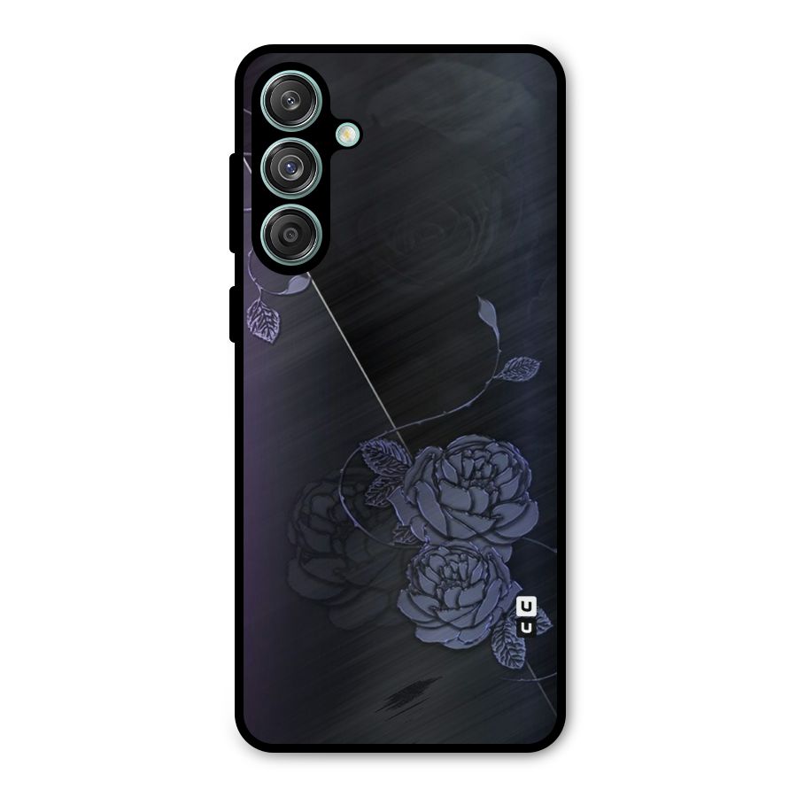 Voilet Floral Design Metal Back Case for Galaxy M55 5G