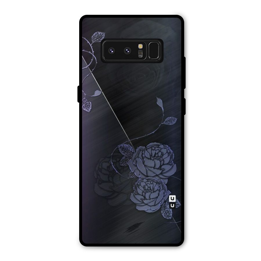 Voilet Floral Design Metal Back Case for Galaxy Note 8